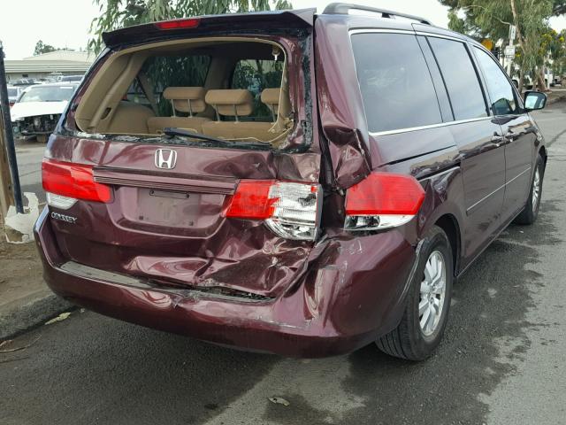 5FNRL38478B058045 - 2008 HONDA ODYSSEY BURGUNDY photo 4