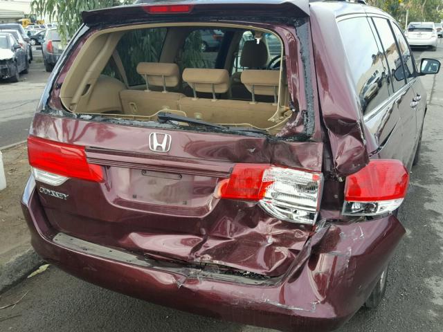 5FNRL38478B058045 - 2008 HONDA ODYSSEY BURGUNDY photo 9