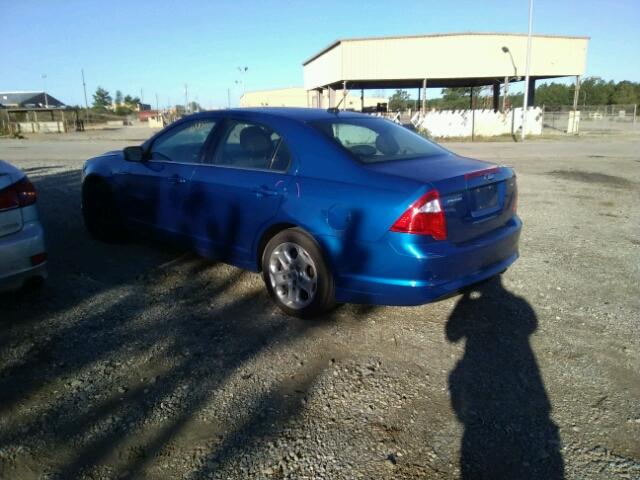 3FAHP0HA1BR194798 - 2011 FORD FUSION SE BLUE photo 3