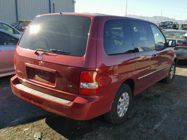 KNDUP132156739219 - 2005 KIA SEDONA EX RED photo 4