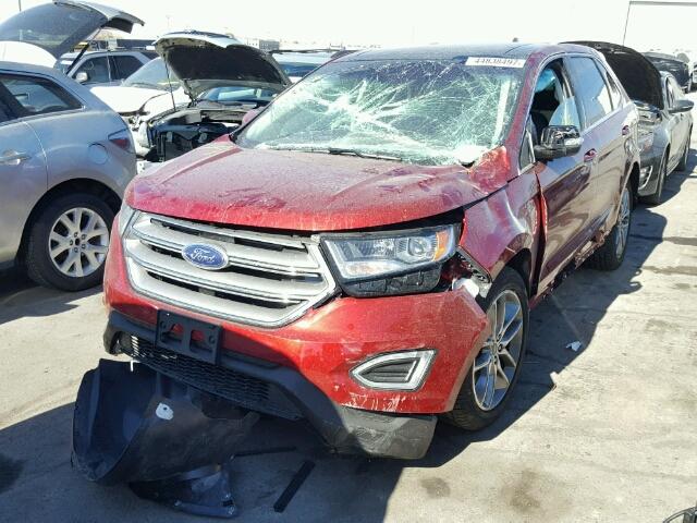 2FMPK4K95HBB16666 - 2017 FORD EDGE TITAN RED photo 2