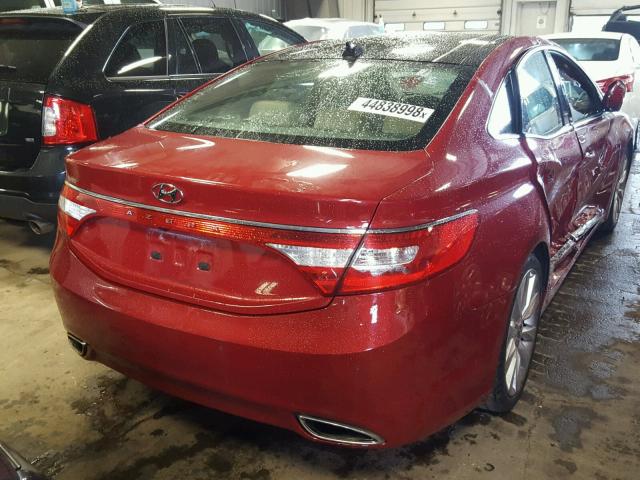 KMHFH4JG5CA186280 - 2012 HYUNDAI AZERA GLS MAROON photo 4