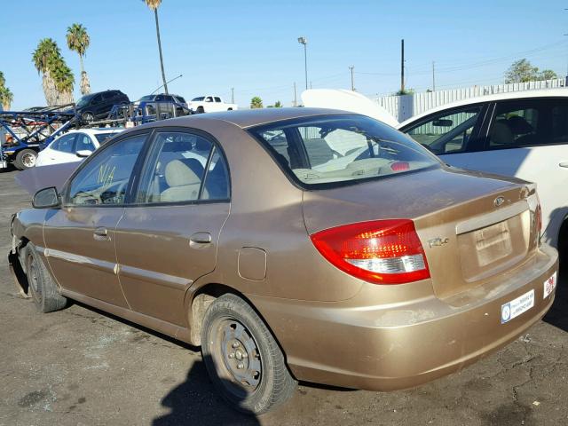 KNADC125356399026 - 2005 KIA RIO GOLD photo 3