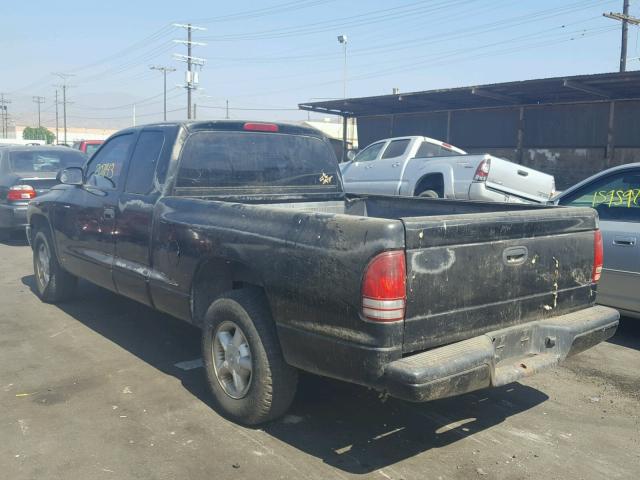 1B7GL23X6VS204775 - 1997 DODGE DAKOTA BLACK photo 3