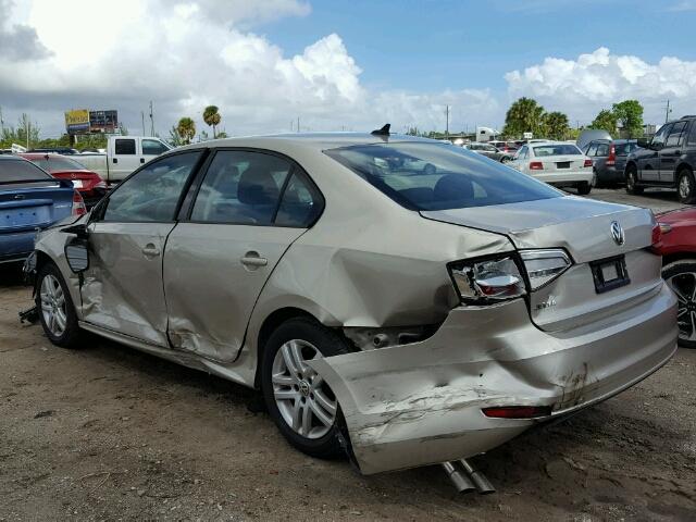 3VW2K7AJ9FM209680 - 2015 VOLKSWAGEN JETTA BASE 米色 照片 3