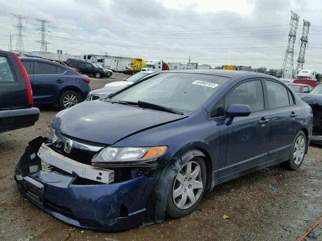 1HGFA16596L134739 - 2006 HONDA CIVIC LX BLUE photo 2