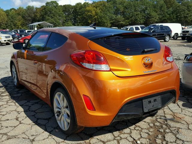 KMHTC6AD9CU075703 - 2012 HYUNDAI VELOSTER B ORANGE photo 3