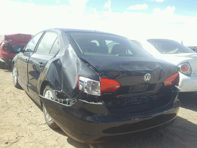 3VW2K7AJ2DM265277 - 2013 VOLKSWAGEN JETTA BASE 黑色 照片 3