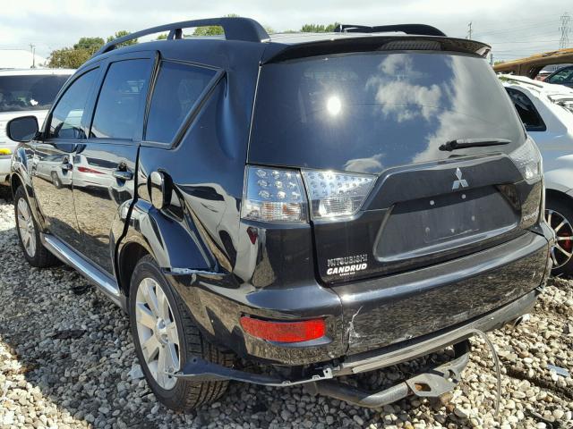 JA4JT3AW2BU023687 - 2011 MITSUBISHI OUTLANDER BLACK photo 3