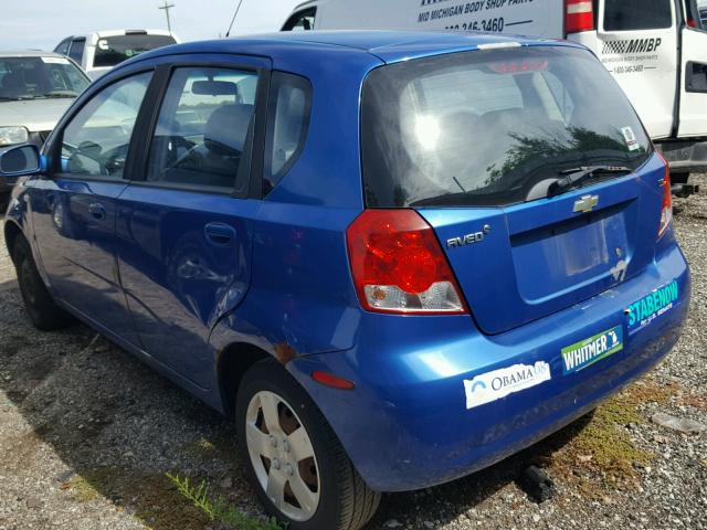 KL1TD66698B032727 - 2008 CHEVROLET AVEO BASE Niebieski zdjęcie 3