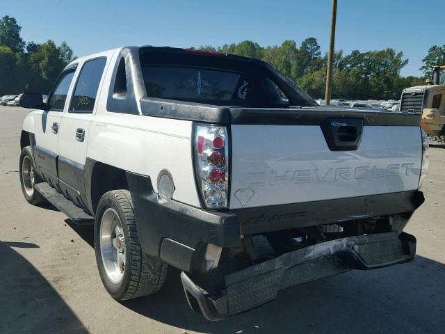 3GNEC13T72G177367 - 2002 CHEVROLET AVALANCHE WHITE photo 3