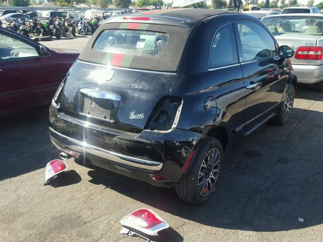 3C3CFFER2CT277766 - 2012 FIAT 500 BLACK photo 4