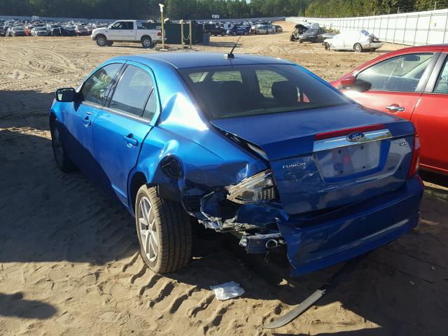 3FAHP0JA9CR226540 - 2012 FORD FUSION SEL BLUE photo 3