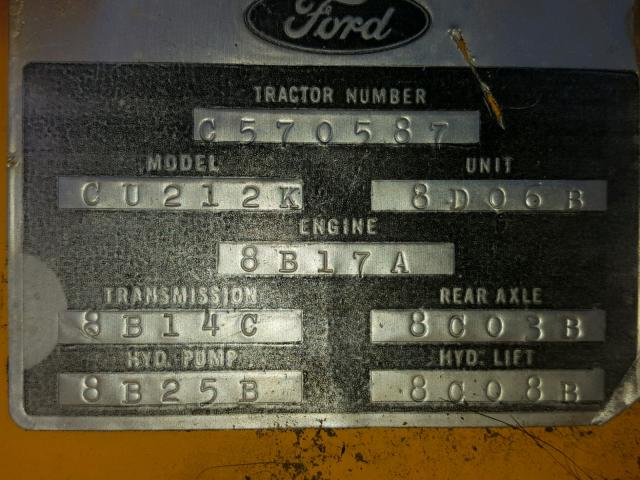 C570587 - 1978 FORD TRACTOR YELLOW photo 10