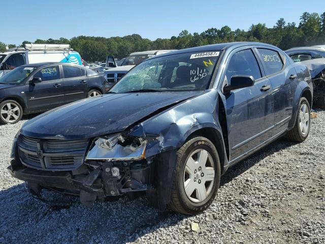 1B3LC46K68N656630 - 2008 DODGE AVENGER SE BLUE photo 2