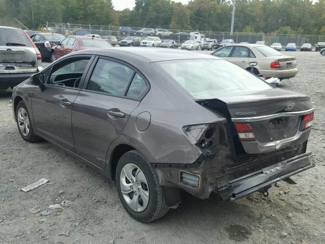 2HGFB2F59DH574263 - 2013 HONDA CIVIC LX GRAY photo 3