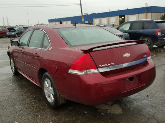 2G1WT57K791204777 - 2009 CHEVROLET IMPALA BURGUNDY photo 3