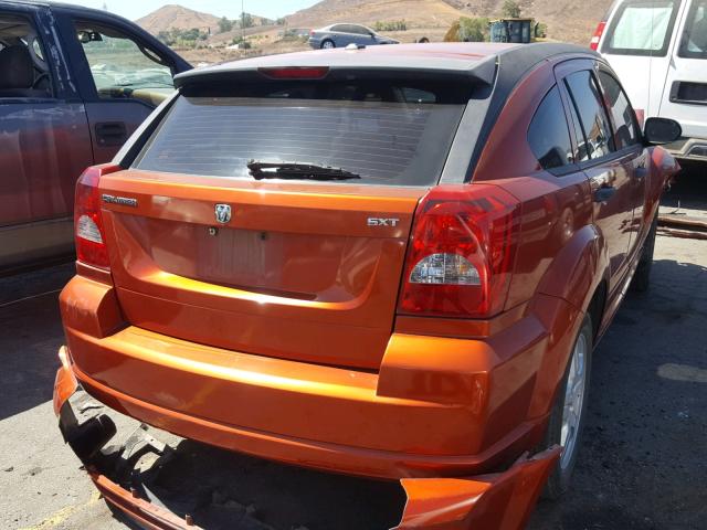 1B3HB48B57D387935 - 2007 DODGE CALIBER SX ORANGE photo 4