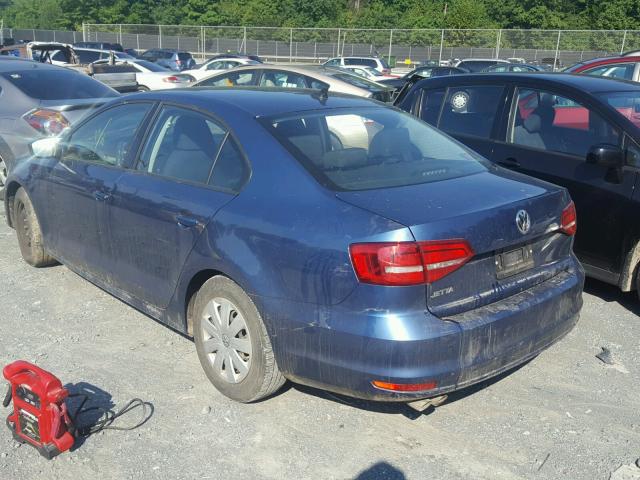 3VW2K7AJ5FM409875 - 2015 VOLKSWAGEN JETTA BASE Կապույտ լուսանկար 3