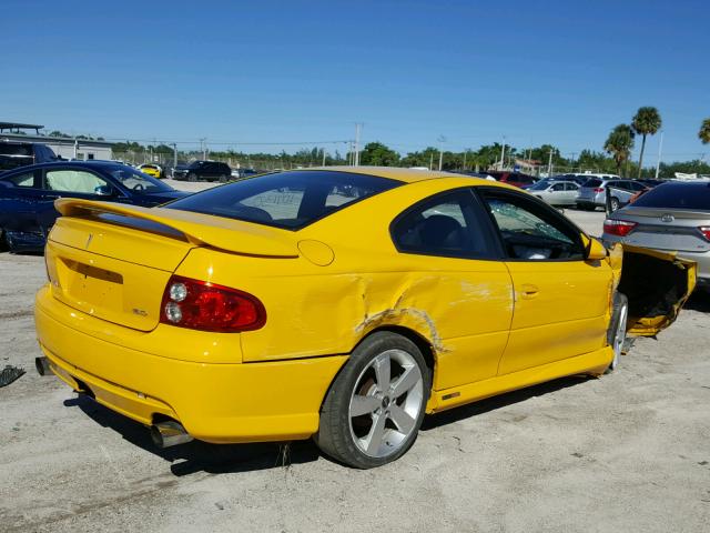 6G2VX12U85L464156 - 2005 PONTIAC GTO YELLOW photo 4