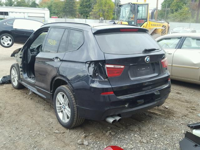 5UXWX5C5XCL722877 - 2012 BMW X3 BLACK photo 3