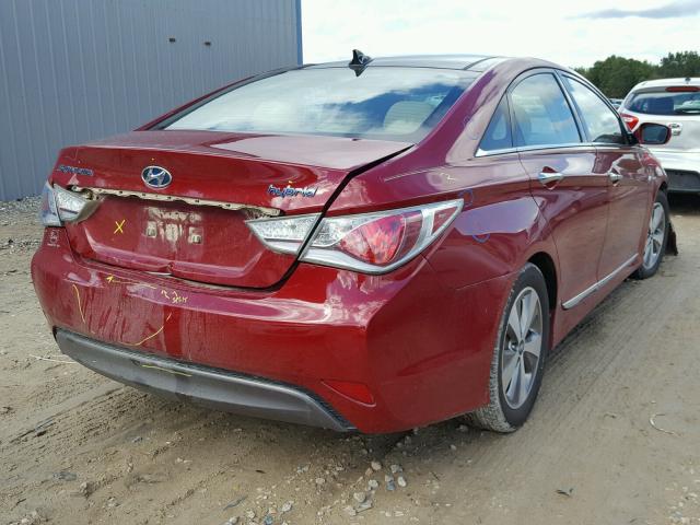 KMHEC4A44CA054708 - 2012 HYUNDAI SONATA HYB RED photo 4