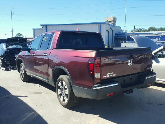 5FPYK3F74HB036426 - 2017 HONDA RIDGELINE MAROON photo 3