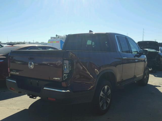 5FPYK3F74HB036426 - 2017 HONDA RIDGELINE MAROON photo 4