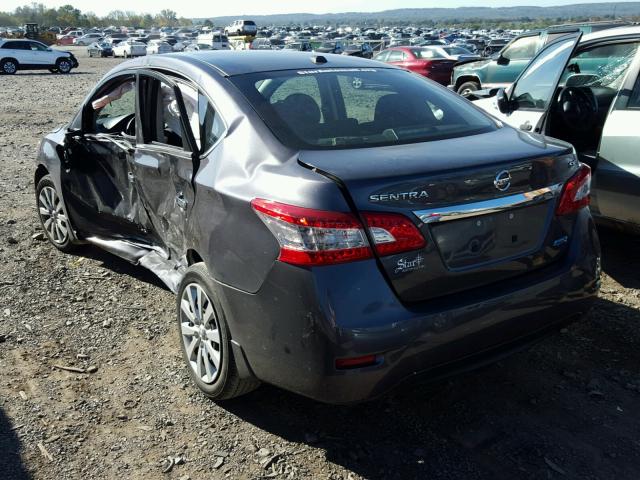 3N1AB7AP2DL793008 - 2013 NISSAN SENTRA S GRAY photo 3