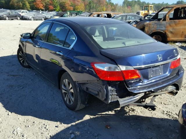 1HGCR2F39EA146836 - 2014 HONDA ACCORD LX BLUE photo 3