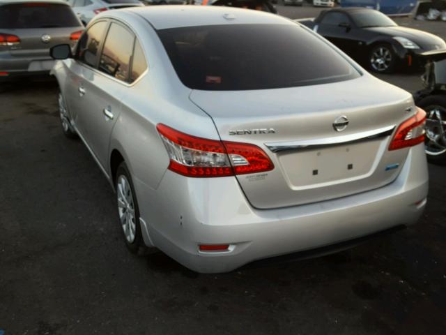 3N1AB7AP2EY323792 - 2014 NISSAN SENTRA S SILVER photo 3