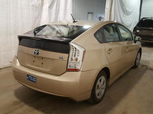 JTDKN3DU9B0325211 - 2011 TOYOTA PRIUS GOLD photo 4