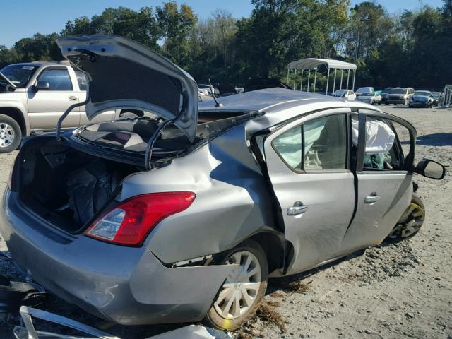 3N1CN7AP9CL848925 - 2012 NISSAN VERSA S GRAY photo 4