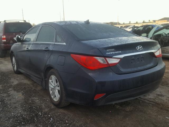 5NPEB4AC6EH870040 - 2014 HYUNDAI SONATA GLS BLUE photo 3