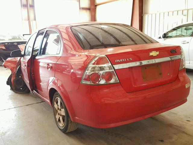 KL1TD56607B174960 - 2007 CHEVROLET AVEO BASE Կարմիր լուսանկար 3