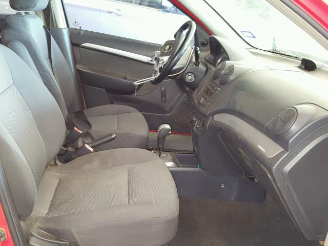 KL1TD56607B174960 - 2007 CHEVROLET AVEO BASE Կարմիր լուսանկար 5