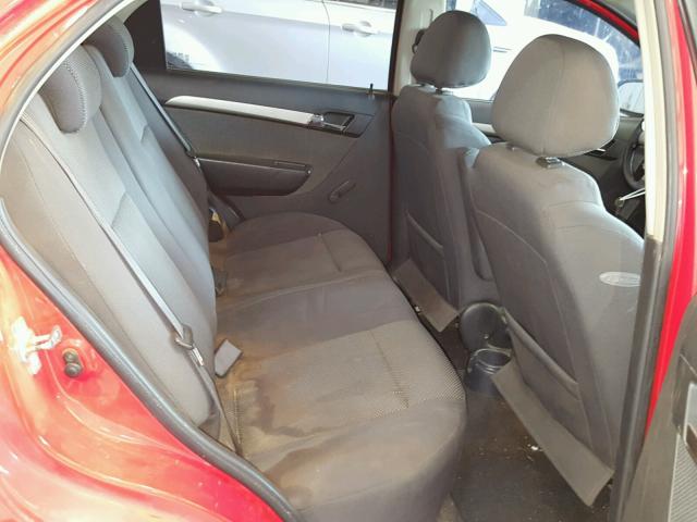 KL1TD56607B174960 - 2007 CHEVROLET AVEO BASE Կարմիր լուսանկար 6