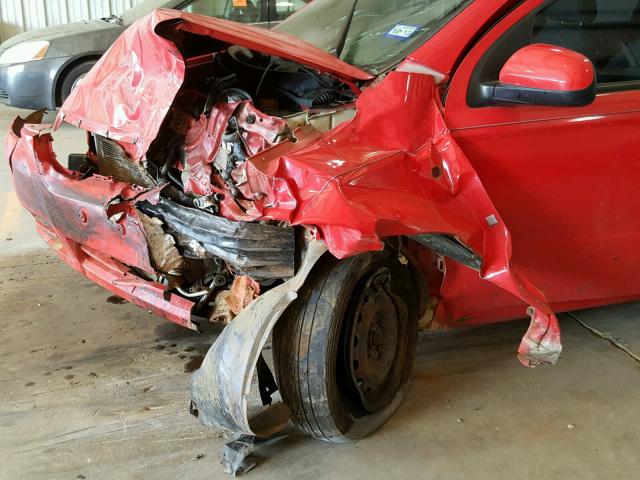 KL1TD56607B174960 - 2007 CHEVROLET AVEO BASE Կարմիր լուսանկար 9