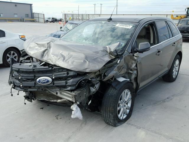 2FMDK3KC1EBA50136 - 2014 FORD EDGE GRAY photo 2