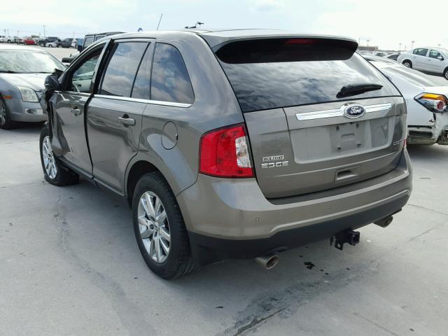 2FMDK3KC1EBA50136 - 2014 FORD EDGE GRAY photo 3