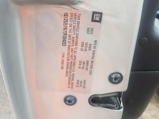 1G1ZU57N77F284222 - 2007 CHEVROLET MALIBU LTZ 灰色 照片 10