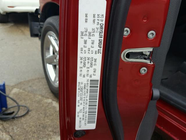 1C6RD6FT2CS133567 - 2012 DODGE RAM 1500 S RED photo 10