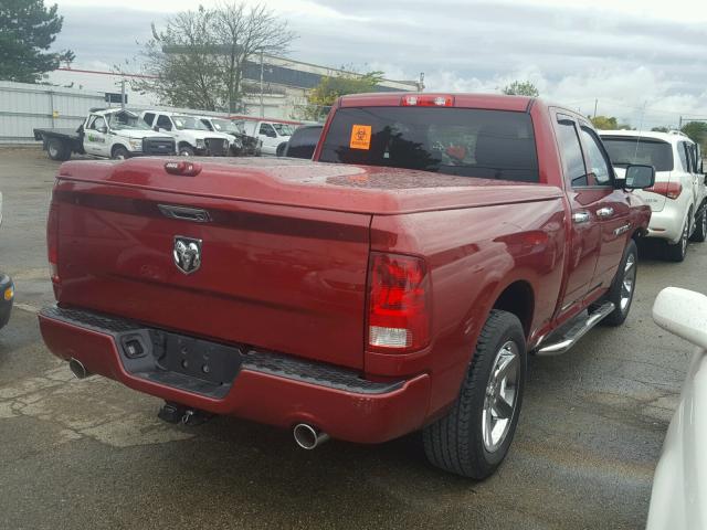 1C6RD6FT2CS133567 - 2012 DODGE RAM 1500 S RED photo 4