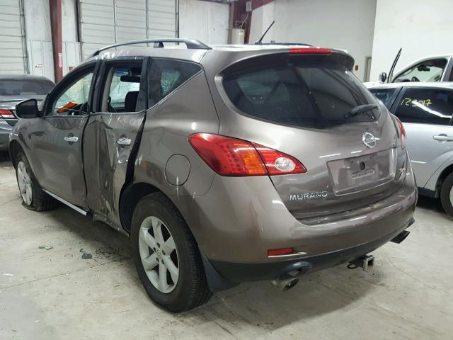 JN8AZ18W39W142477 - 2009 NISSAN MURANO S BROWN photo 3