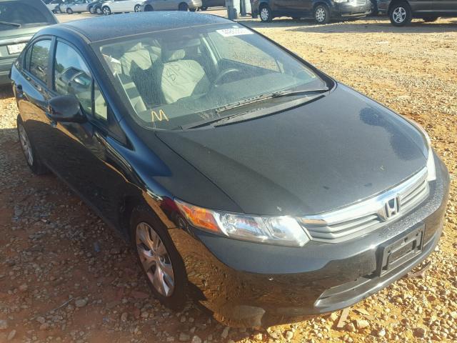 2HGFB2F55CH605247 - 2012 HONDA CIVIC LX BLACK photo 1