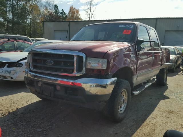 1FTNW21L53ED81523 - 2003 FORD F250 BURGUNDY photo 2