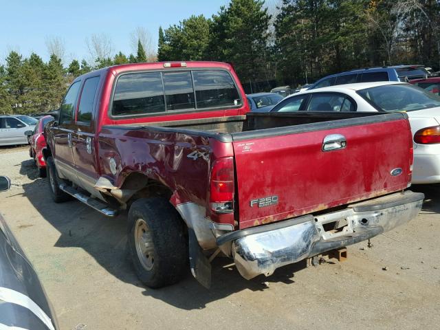 1FTNW21L53ED81523 - 2003 FORD F250 BURGUNDY photo 3