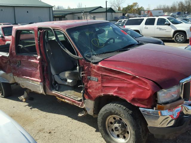 1FTNW21L53ED81523 - 2003 FORD F250 BURGUNDY photo 9