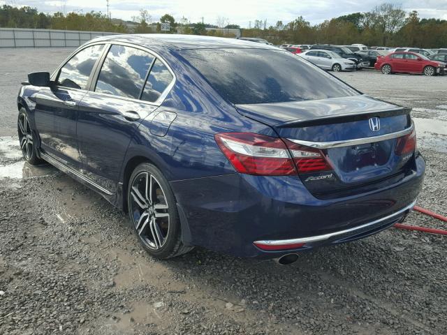 1HGCR2F58GA029611 - 2016 HONDA ACCORD SPO BLUE photo 3