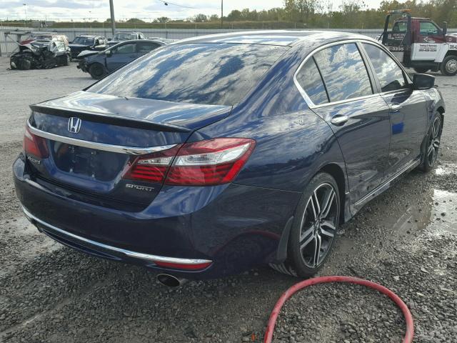 1HGCR2F58GA029611 - 2016 HONDA ACCORD SPO BLUE photo 4